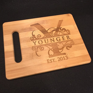 laser engraved  personalised chopping board
