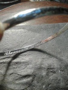 hand engraving inside a bangle- this message R150