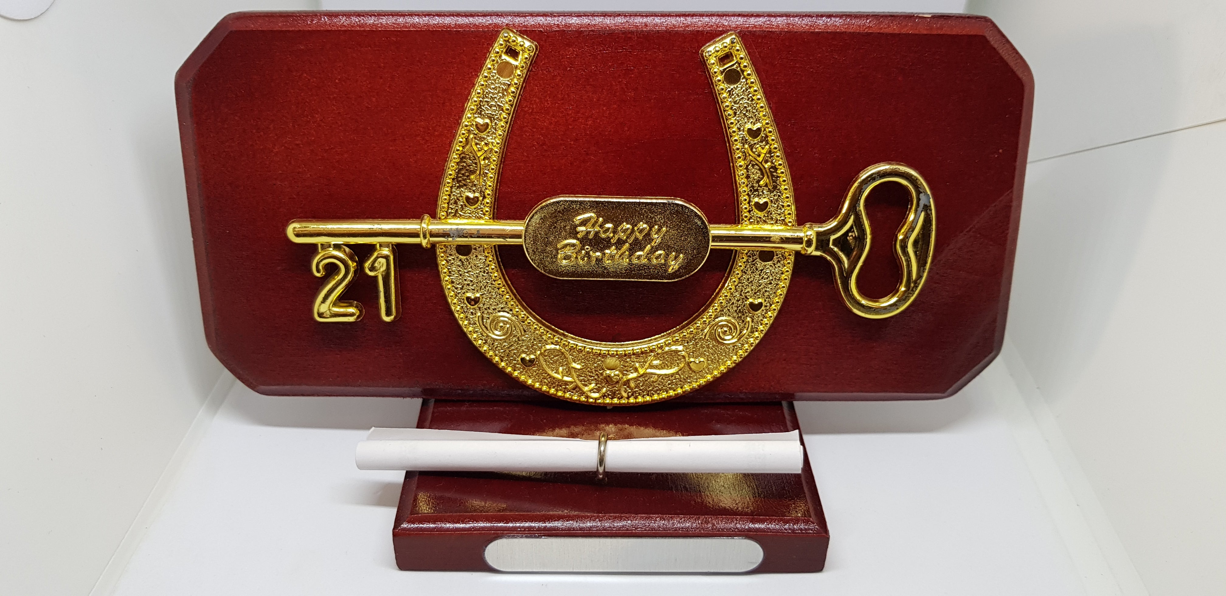 gold horse shoe 21st keys incl engraving