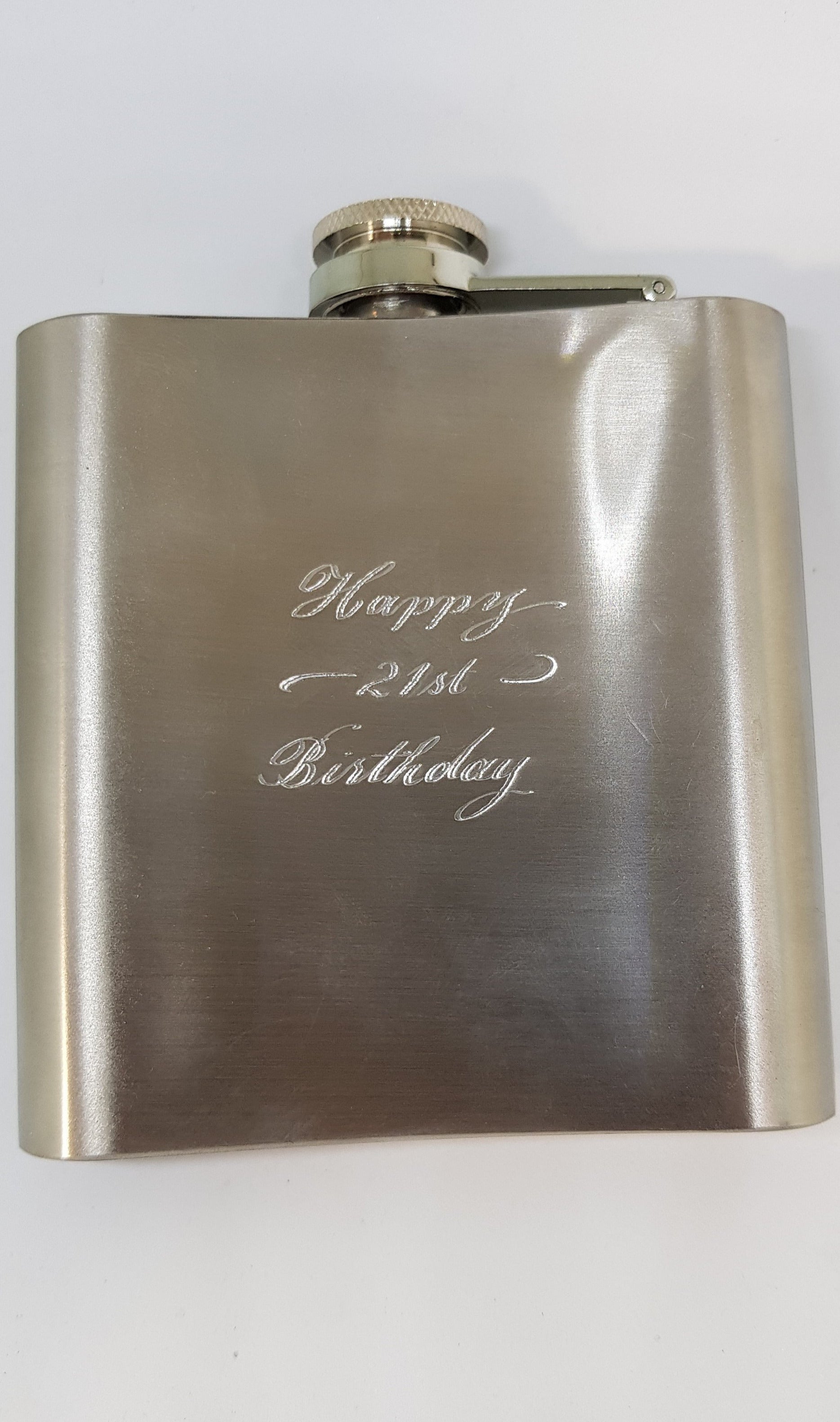 stainless steel hip flask incl engraving