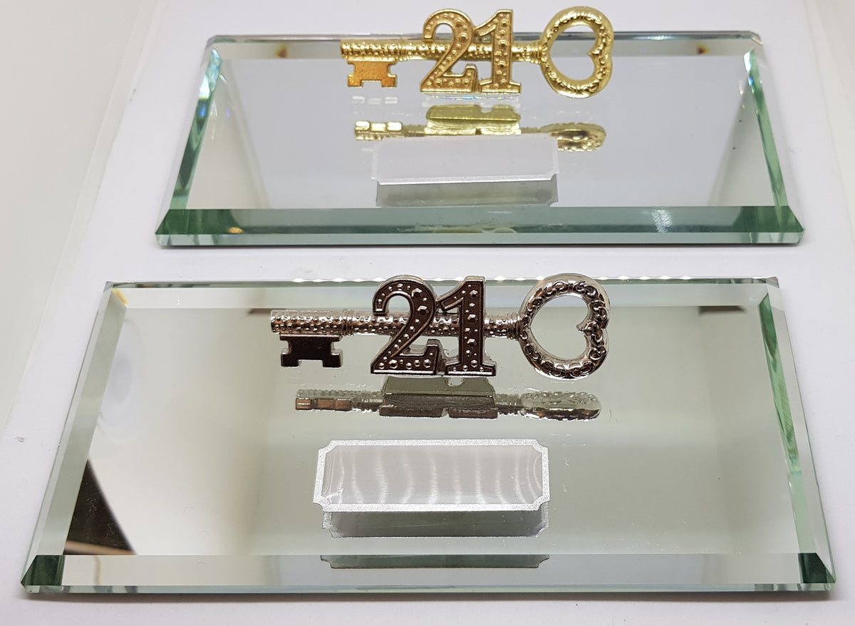 glass 21st key incl engraving gateway engravers