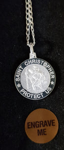 silver st christopher  incl engraving