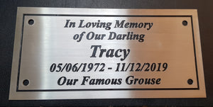 stainless steel bench plaque