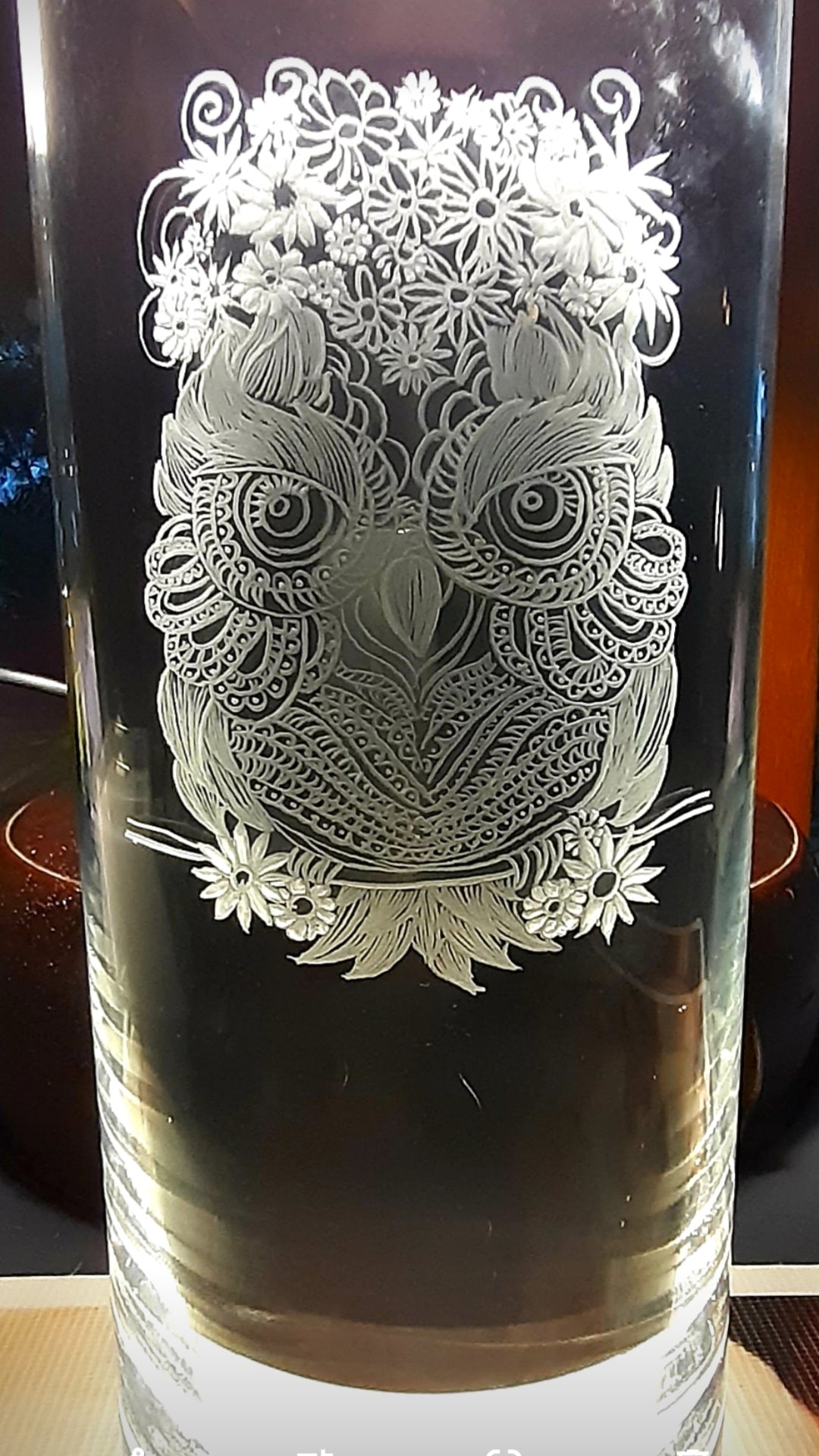 engraved vase