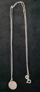 silver round pendant incl engraving on both sides