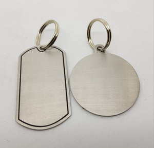 stainless steel key ring custom etched incl engraving on the back