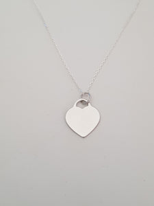 sterling silver 15mmx17mm tiffany style heart pendant incl engraving