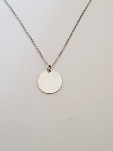 sterling silver 12mm round pendant incl engraving