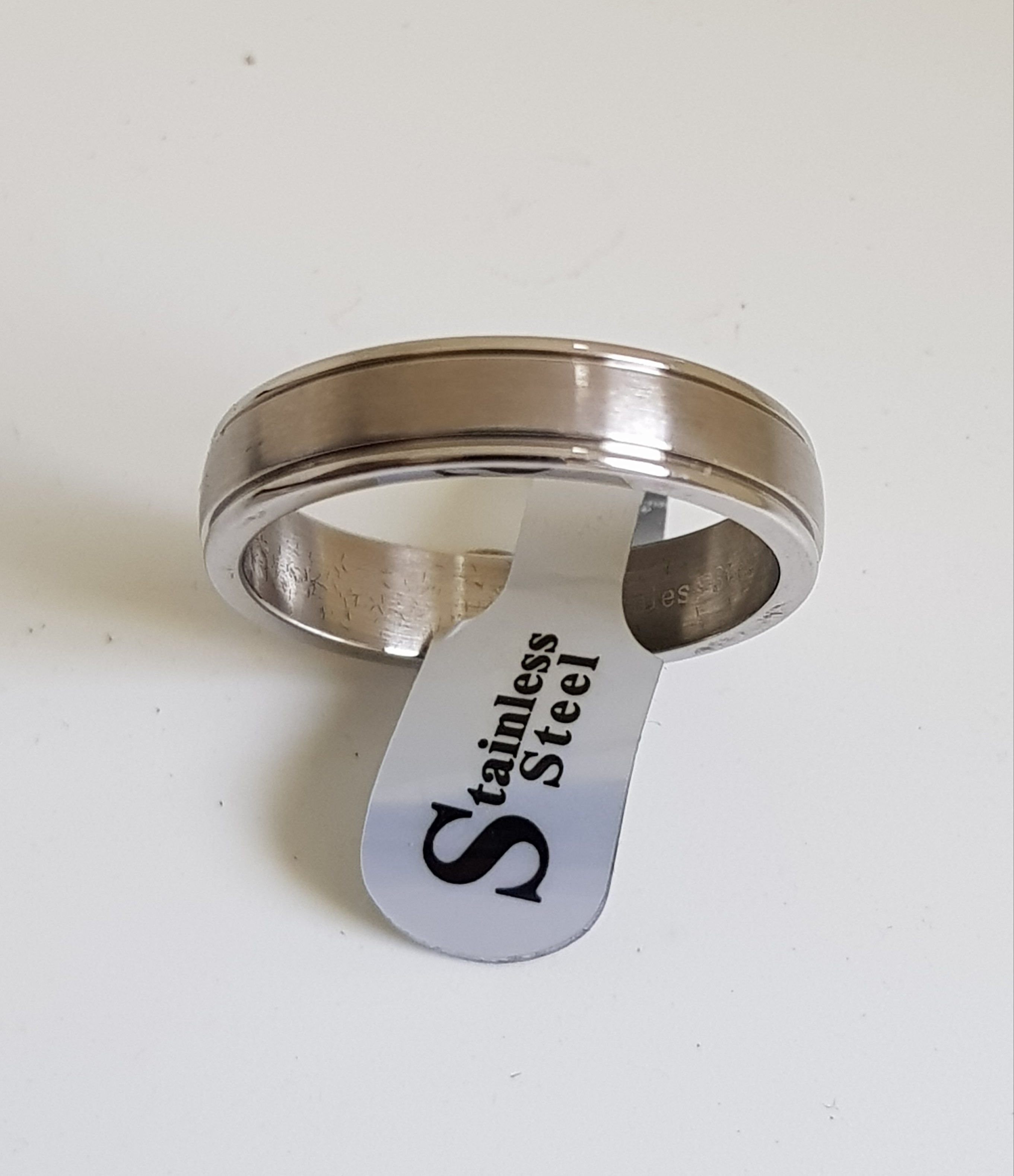 stainlees steel mens ring including engraving