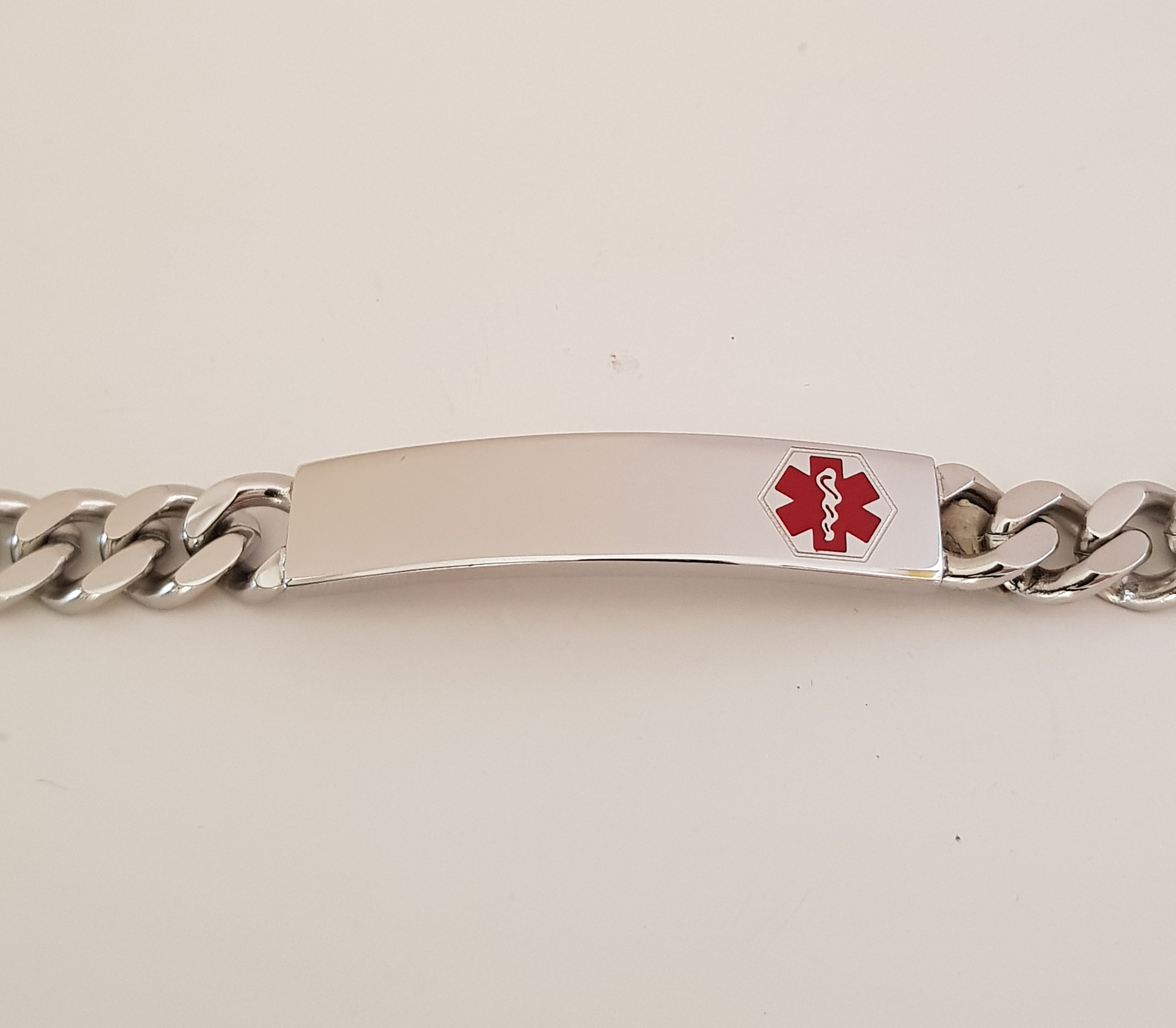 stainless steel medic alert id bracelet incl engraving