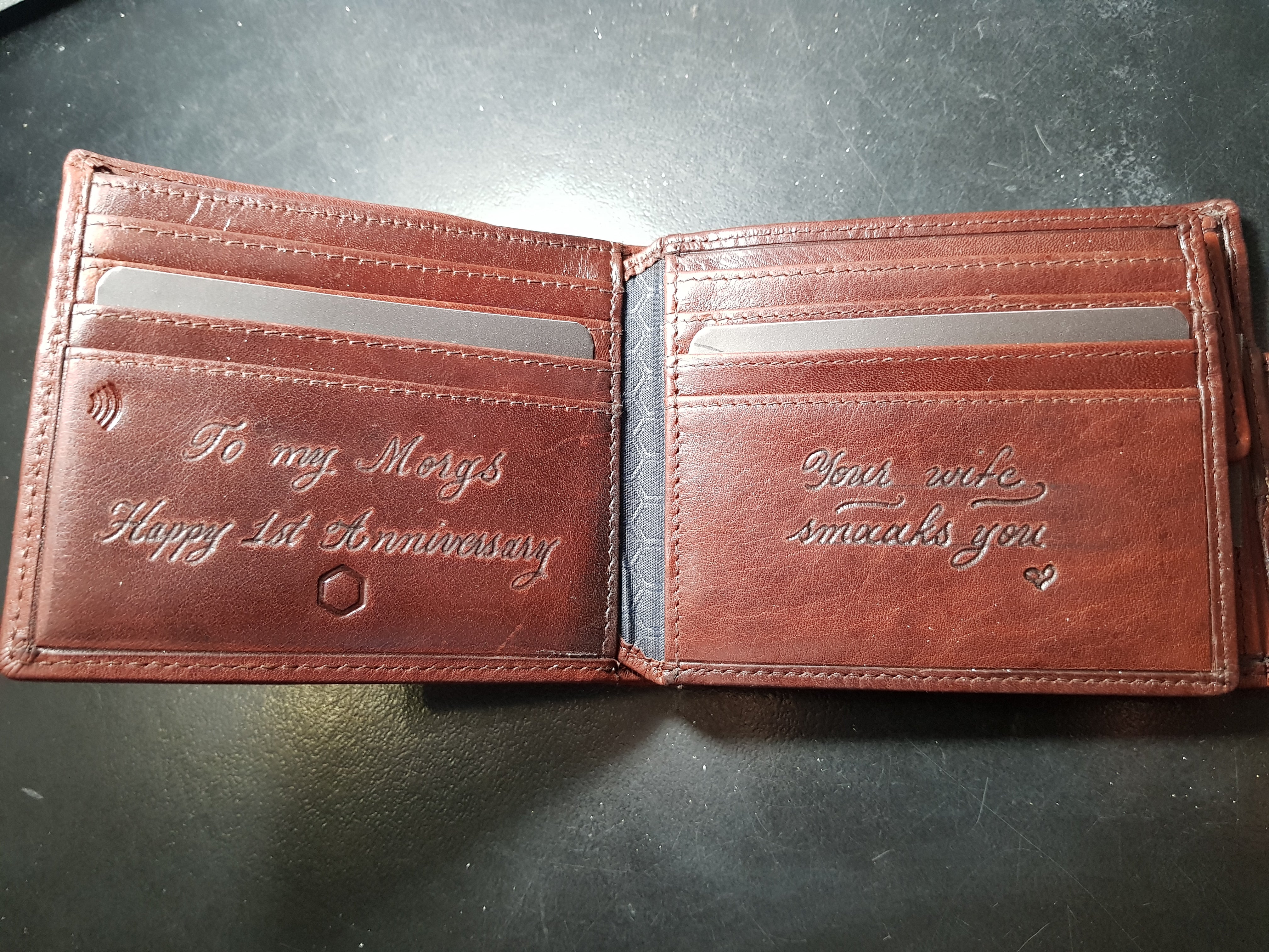 leather wallets and diaries embossed