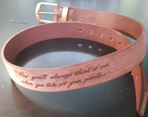 Embossing onto your leather belt