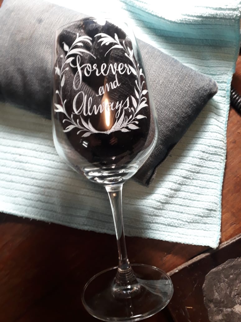 glassware - wine glasses engraved