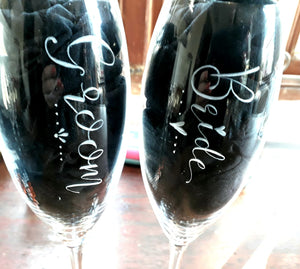 Champagne Glasses Engraved for Weddings Anniversaries Birthdays ...