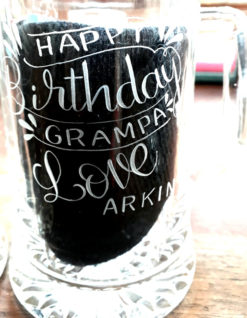 hand engraved 500ml beer glass R380 incl engraving