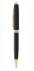 Cross Coventry Black Lacquer Gold Trim Ballpoint Pen Incl Engraving